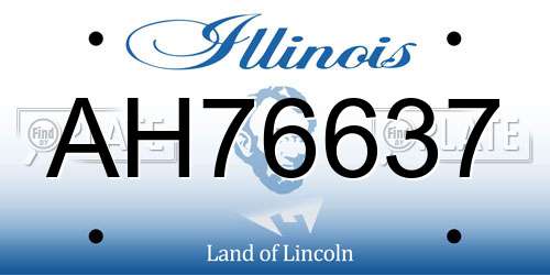 AH76637 Illinois License Plate