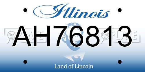 AH76813 Illinois License Plate