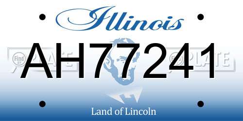 AH77241 Illinois License Plate