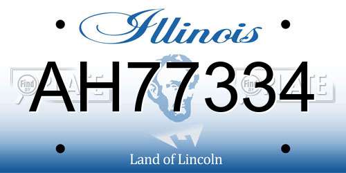 AH77334 Illinois License Plate