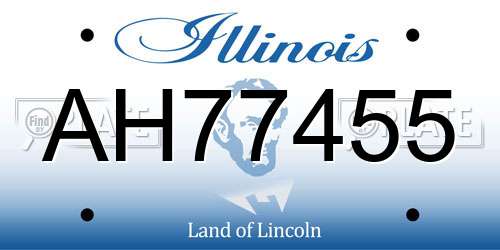 AH77455 Illinois License Plate