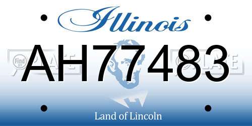 AH77483 Illinois License Plate