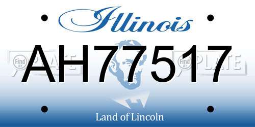 AH77517 Illinois License Plate