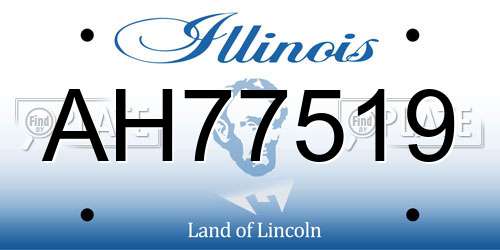 AH77519 Illinois License Plate