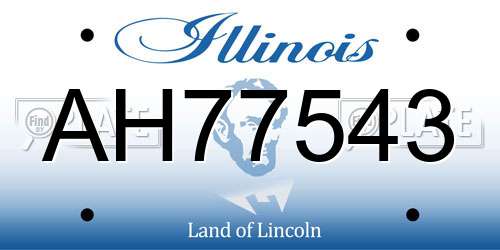AH77543 Illinois License Plate