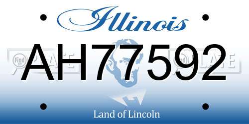 AH77592 Illinois License Plate