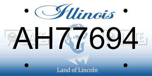 AH77694 Illinois License Plate