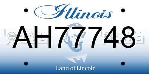 AH77748 Illinois License Plate