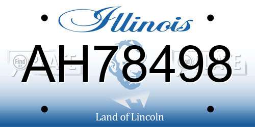 AH78498 Illinois License Plate