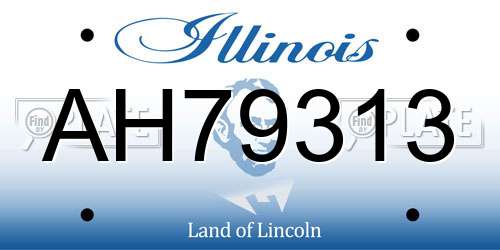 AH79313 Illinois License Plate