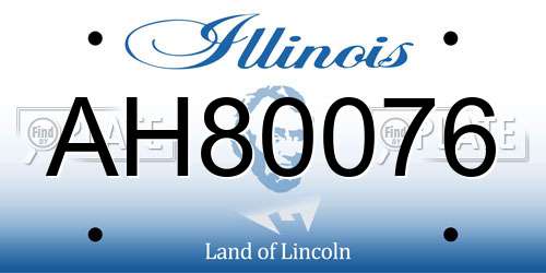 AH80076 Illinois License Plate
