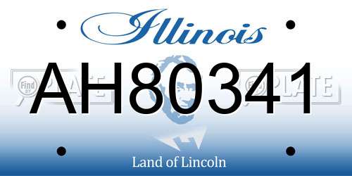AH80341 Illinois License Plate