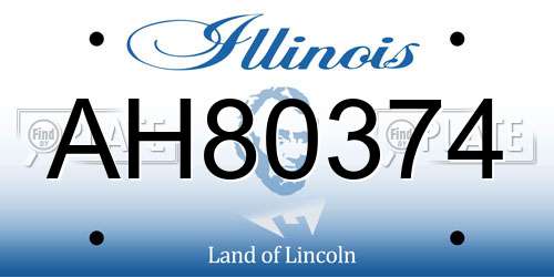 AH80374 Illinois License Plate