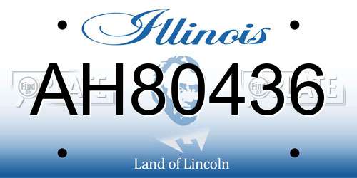 AH80436 Illinois License Plate
