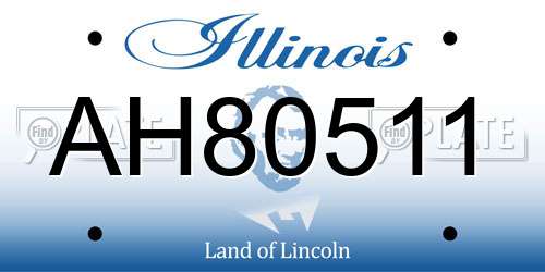 AH80511 Illinois License Plate