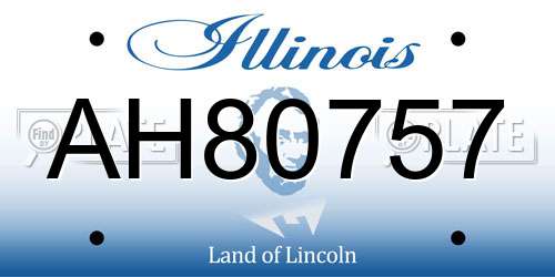 AH80757 Illinois License Plate