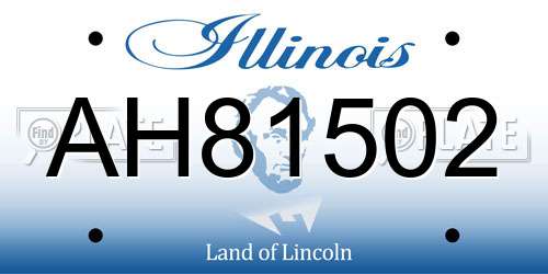 AH81502 Illinois License Plate