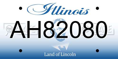 AH82080 Illinois License Plate