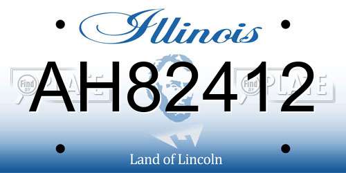 AH82412 Illinois License Plate