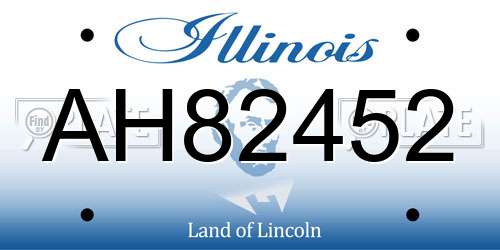 AH82452 Illinois License Plate
