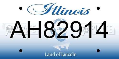 AH82914 Illinois License Plate