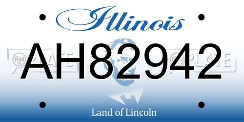 AH82942 Illinois License Plate