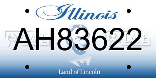 AH83622 Illinois License Plate