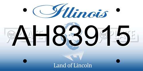 AH83915 Illinois License Plate