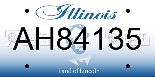 AH84135 Illinois License Plate