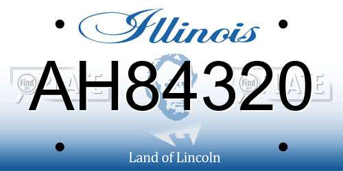 AH84320 Illinois License Plate