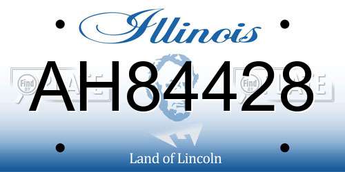 AH84428 Illinois License Plate