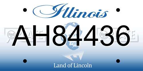 AH84436 Illinois License Plate