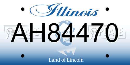 AH84470 Illinois License Plate