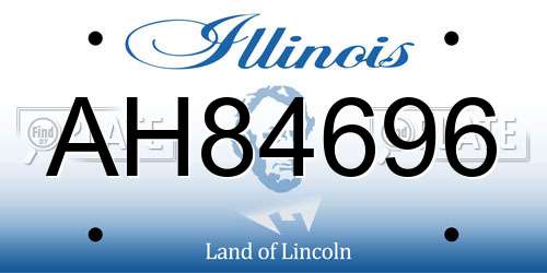 AH84696 Illinois License Plate