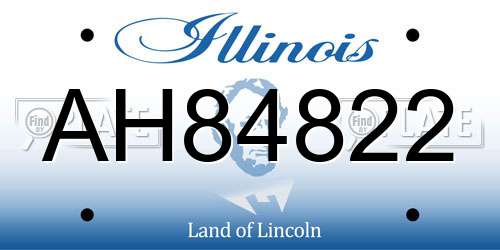 AH84822 Illinois License Plate