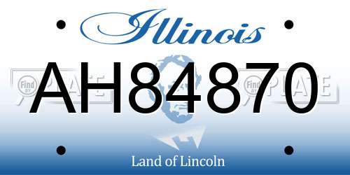 AH84870 Illinois License Plate