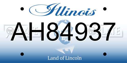 AH84937 Illinois License Plate