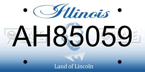 AH85059 Illinois License Plate