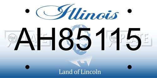 AH85115 Illinois License Plate