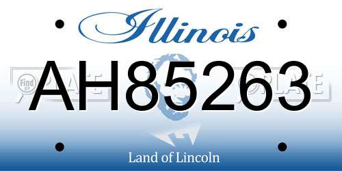 AH85263 Illinois License Plate