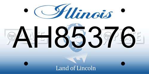 AH85376 Illinois License Plate
