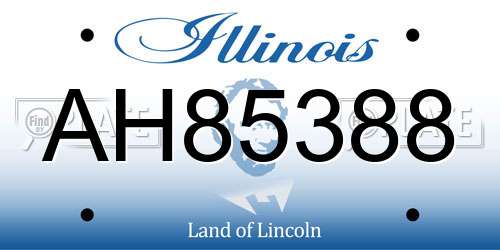 AH85388 Illinois License Plate