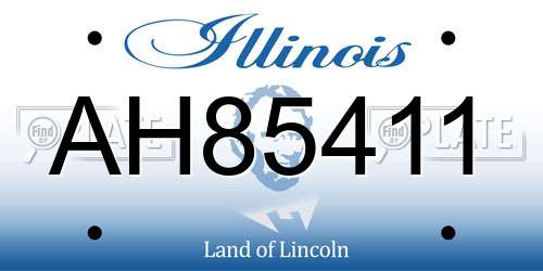 AH85411 Illinois License Plate