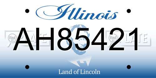 AH85421 Illinois License Plate