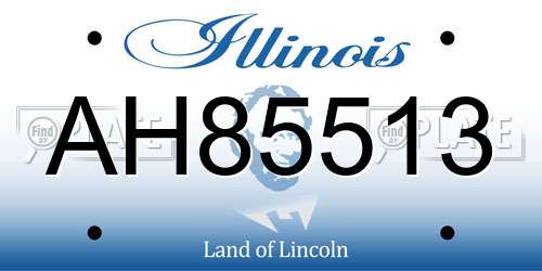 AH85513 Illinois License Plate