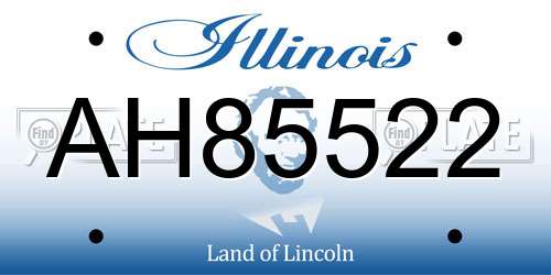AH85522 Illinois License Plate