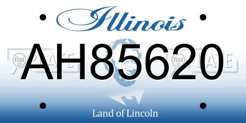 AH85620 Illinois License Plate