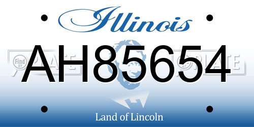 AH85654 Illinois License Plate