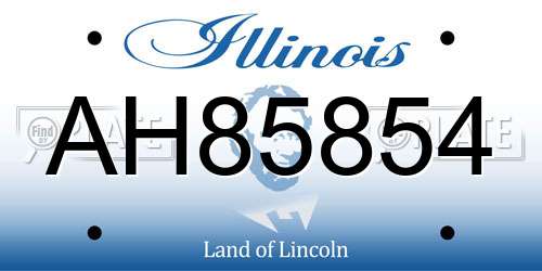 AH85854 Illinois License Plate