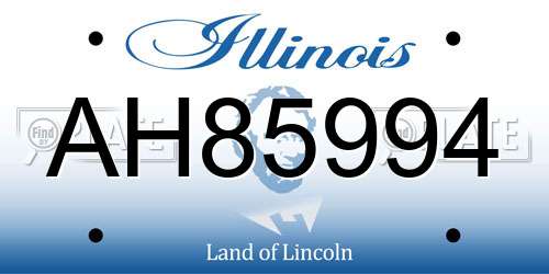 AH85994 Illinois License Plate